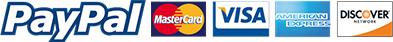 PayPal/MasterCard/VISA/AMEX/DISCOVER